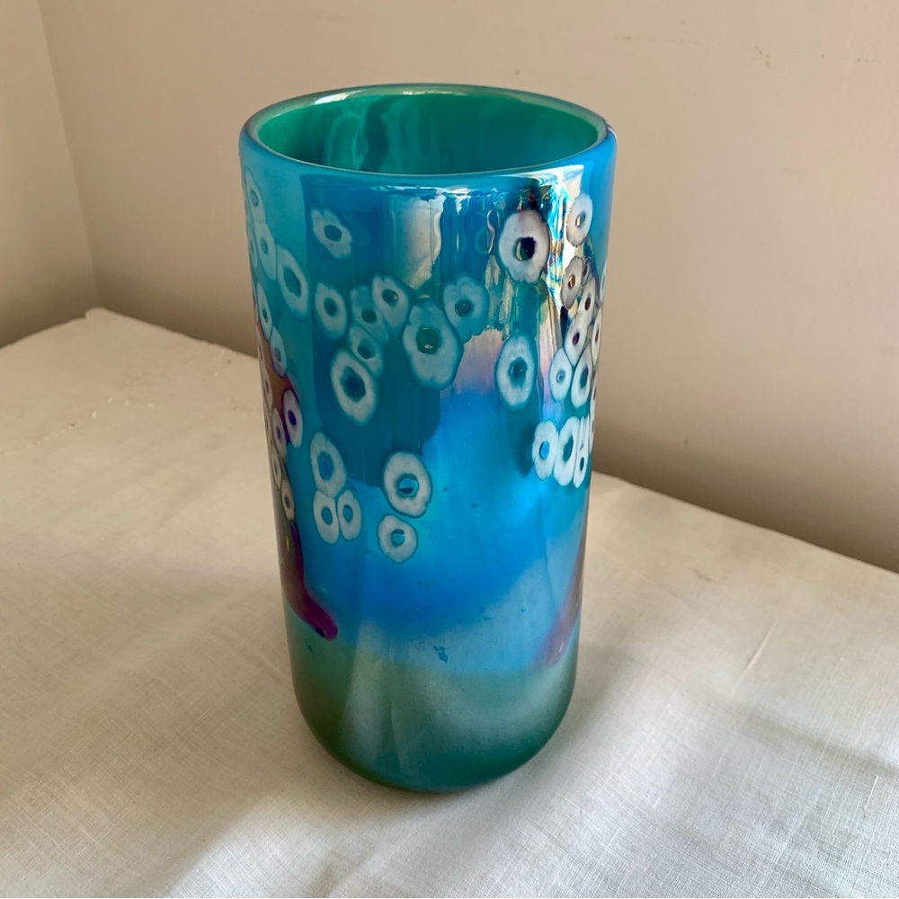 Robert Held Art Glass Vase Iridescent Freeform Vintage 1981 Calgary - Picture 6 of 9